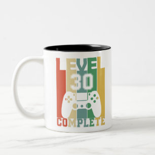 30年ゲーマーレベル30歳誕生日コンプリートレトロ ツートーンマグカップ