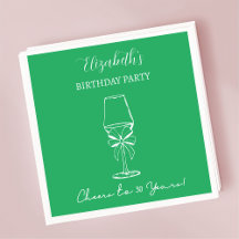 30年モダン間のグリーン応援誕生日ナプキンス