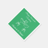 30年モダン間のグリーン応援誕生日ナプキンス スタンダードカクテルナプキン (角)