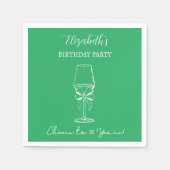 30年モダン間のグリーン応援誕生日ナプキンス スタンダードカクテルナプキン (正面)