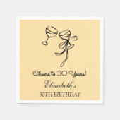 30年モダン間のベージュ応援誕生日ナプキンス スタンダードカクテルナプキン (正面)