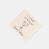 30年モダン間のベージュ応援誕生日ナプキンス スタンダードカクテルナプキン (角)