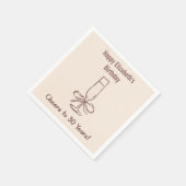 30年モダン間のベージュ応援誕生日ナプキンス スタンダードカクテルナプキン (角)