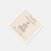 30年モダン間のベージュ応援誕生日ナプキンス スタンダードカクテルナプキン (角)