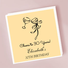 30年モダン間のベージュ応援誕生日ナプキンス スタンダードカクテルナプキン