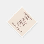 30年モダン間のベージュ応援誕生日ナプキンス スタンダードカクテルナプキン (角)
