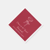 30年モダン間の赤&ピンク応援誕生日ナプキン スタンダードカクテルナプキン (角)