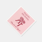 30年モダン間の赤&ピンク応援誕生日ナプキン スタンダードカクテルナプキン (角)