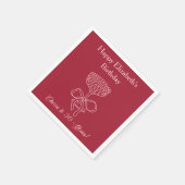 30年モダン間の赤&ピンク応援誕生日ナプキン スタンダードカクテルナプキン (角)