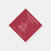 30年モダン間の赤&ピンク応援誕生日ナプキン スタンダードカクテルナプキン (角)