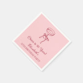 30年モダン間の赤&ピンク応援誕生日ナプキン スタンダードカクテルナプキン (角)