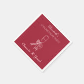 30年モダン間の赤&ピンク応援誕生日ナプキン スタンダードカクテルナプキン (角)