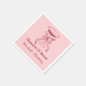 30年モダン間の赤&ピンク応援誕生日ナプキン スタンダードカクテルナプキン (角)