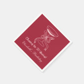 30年モダン間の赤&ピンク応援誕生日ナプキン スタンダードカクテルナプキン (角)