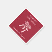 30年モダン間の赤&ピンク応援誕生日ナプキン スタンダードカクテルナプキン (角)