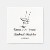 30年モダン間応援誕生日ナプキンス スタンダードカクテルナプキン (正面)