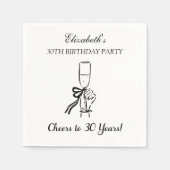 30年モダン間応援誕生日ナプキンス スタンダードカクテルナプキン (正面)