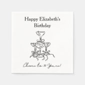 30年モダン間応援誕生日ナプキンス スタンダードカクテルナプキン (正面)