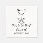 30年モダン間応援誕生日ナプキンス スタンダードカクテルナプキン (正面)