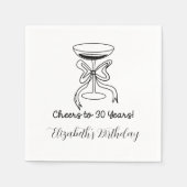 30年モダン間応援誕生日ナプキンス スタンダードカクテルナプキン (正面)