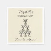 30年モダン間応援誕生日ナプキンス スタンダードカクテルナプキン (正面)