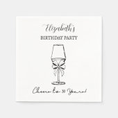 30年モダン間応援誕生日ナプキンス スタンダードカクテルナプキン (正面)