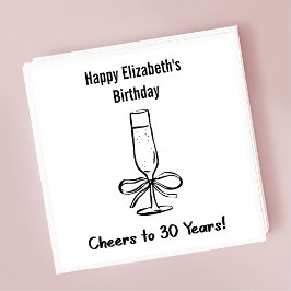 30年モダン間応援誕生日ナプキンス スタンダードカクテルナプキン