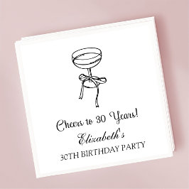 30年モダン間応援誕生日ナプキンス スタンダードカクテルナプキン