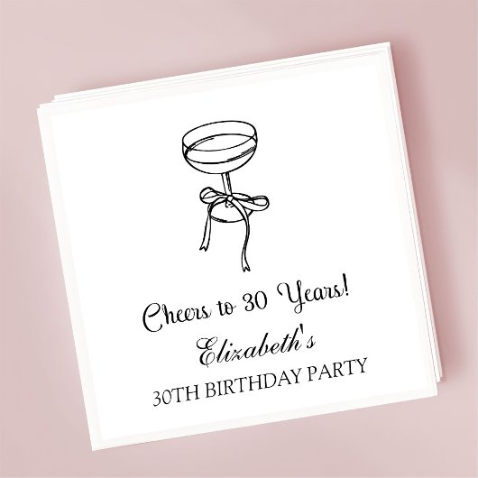 30年モダン間応援誕生日ナプキンス スタンダードカクテルナプキン
