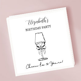 30年モダン間応援誕生日ナプキンス スタンダードカクテルナプキン