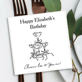 30年モダン間応援誕生日ナプキンス スタンダードカクテルナプキン