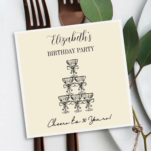 30年モダン間応援誕生日ナプキンス スタンダードカクテルナプキン