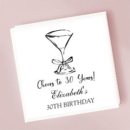 30年モダン間応援誕生日ナプキンス スタンダードカクテルナプキン