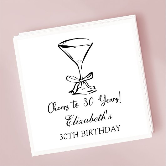 30年モダン間応援誕生日ナプキンス スタンダードカクテルナプキン