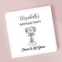 30年モダン間応援誕生日ナプキンス