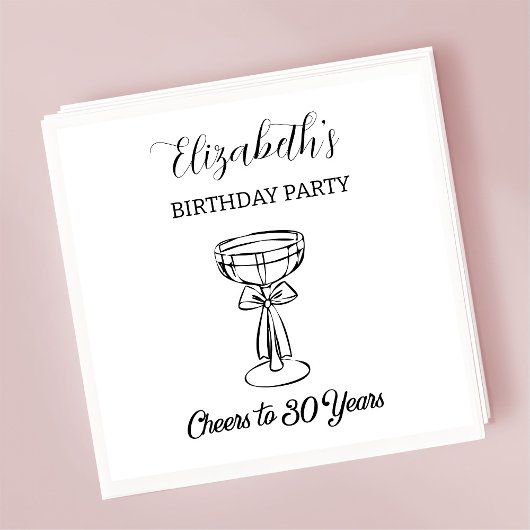 30年モダン間応援誕生日ナプキンス スタンダードカクテルナプキン