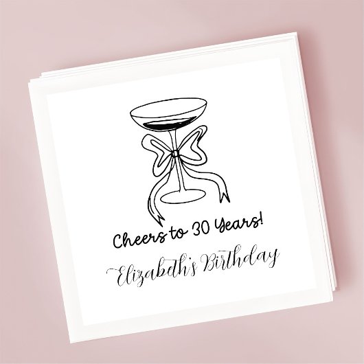 30年モダン間応援誕生日ナプキンス スタンダードカクテルナプキン