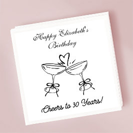 30年モダン間応援誕生日ナプキンス スタンダードカクテルナプキン