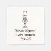 30年モダン間応援誕生日ナプキンス スタンダードカクテルナプキン (正面)