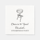 30年モダン間応援誕生日ナプキンス スタンダードカクテルナプキン (正面)
