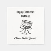 30年モダン間応援誕生日ナプキンス スタンダードカクテルナプキン (正面)