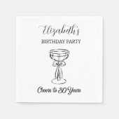 30年モダン間応援誕生日ナプキンス スタンダードカクテルナプキン (正面)