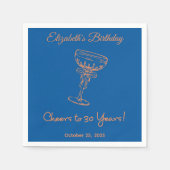 30年モダン間誕生日ナプキン スタンダードカクテルナプキン (正面)