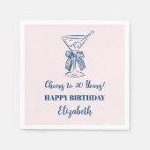 30年モダン間誕生日ナプキン スタンダードカクテルナプキン (正面)