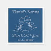 30年モダン間誕生日ナプキン スタンダードカクテルナプキン (正面)