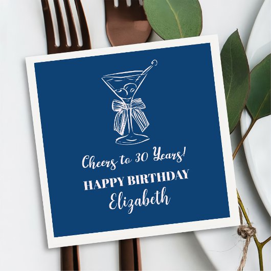 30年モダン間誕生日ナプキン スタンダードカクテルナプキン