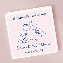 30年モダン間誕生日ナプキン スタンダードカクテルナプキン