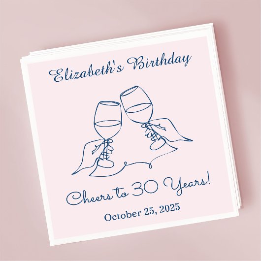 30年モダン間誕生日ナプキン スタンダードカクテルナプキン