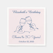 30年モダン間誕生日ナプキン スタンダードカクテルナプキン (正面)