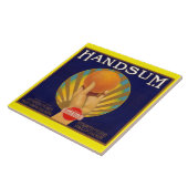 30年代のオレンジ木枠のラベルHandsum タイル (側面)